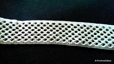 White Embroidery Mesh Design Crochet Nylon Lace Trim